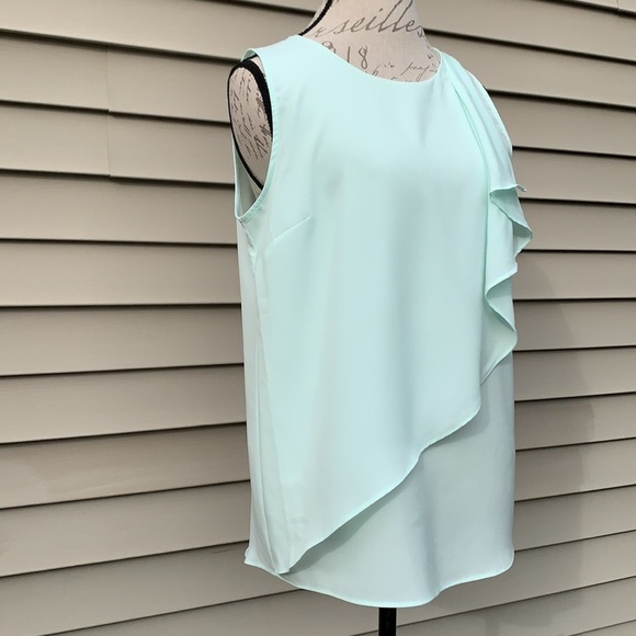 Apt 9 Sleeveless Ruffled Overlay - Moonlight Jade - Picture 2 of 15